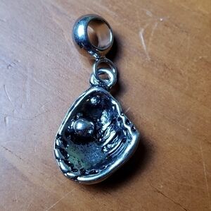 NWOT charm, silver colored half clam shell with silver pearl